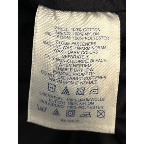 Vintage Lands’ End Men's Denim Chore Jacket Workwear Utility Coat Blue Jean 90s - Picture 8 of 9